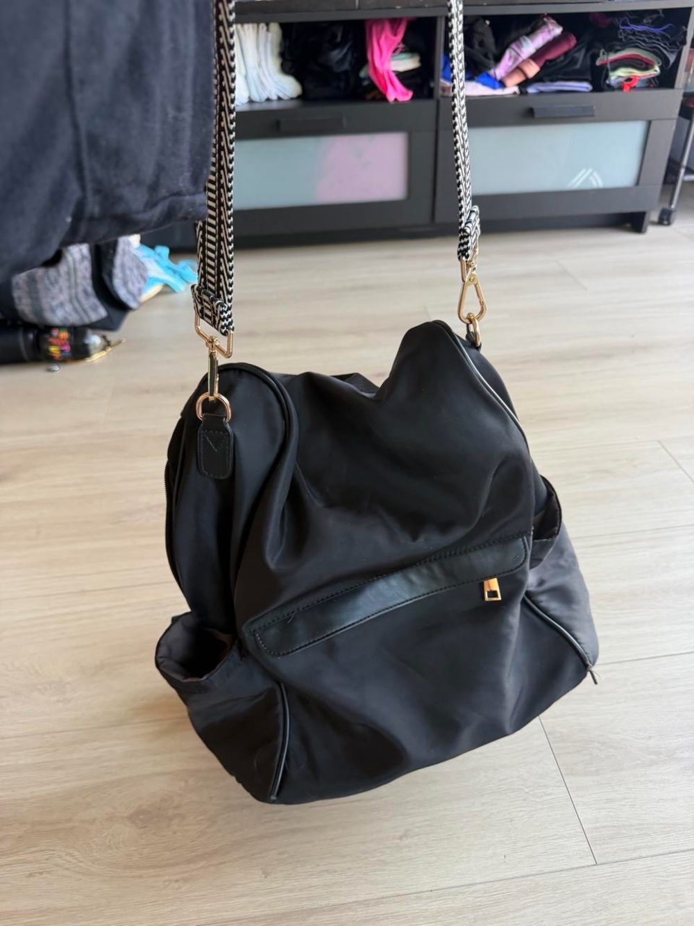 3/1 Black Women’s Shoulder Bag- Side bag- backpack with Chain Strap